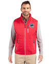 Chicago Cubs Stars & Stripes Cutter & Buck Rainier PrimaLoft® Mens Big and Tall Eco Insulated Full Zip Puffer Vest Red Front Thumbnail Image