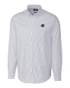 Miami Dolphins Americana Cutter & Buck Stretch Oxford Stripe Mens Big and Tall Long Sleeve Dress Shirt Light Blue Mannequin Thumbnail Image