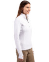 Atlanta Braves Stars & Stripes Cutter & Buck Traverse Stretch Eco Quarter Zip Womens Pullover White Side Thumbnail Image