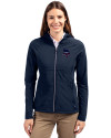 Minnesota Vikings Americana Cutter & Buck Adapt Eco Knit Hybrid Recycled Womens Full Zip Jacket Navy Blue Front Thumbnail Image