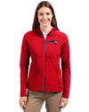 New England Patriots Americana Cutter & Buck Adapt Eco Knit Hybrid Recycled Womens Full Zip Jacket Red Front Thumbnail Image