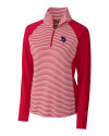 Minnesota Vikings Americana Cutter & Buck Forge Tonal Stripe Stretch Half Zip Womens Top Cardinal Red Mannequin Thumbnail Image