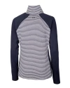 San Francisco 49ers Americana Cutter & Buck Forge Tonal Stripe Stretch Half Zip Womens Top Liberty Navy Mannequin Back Thumbnail Image