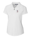 Boston Red Sox Stars & Stripes Cutter & Buck Forge Stretch Womens Short Sleeve Polo White Mannequin Thumbnail Image
