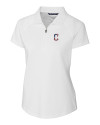 Cleveland Guardians Stars & Stripes Cutter & Buck Forge Stretch Womens Short Sleeve Polo White Mannequin Thumbnail Image
