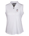 Cleveland Guardians Stars & Stripes Cutter & Buck Forge Stretch Womens Sleeveless Polo White Mannequin Thumbnail Image