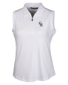 Colorado Rockies Stars & Stripes Cutter & Buck Forge Stretch Womens Sleeveless Polo White Mannequin Thumbnail Image