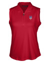 New York Mets Stars & Stripes Cutter & Buck Forge Stretch Womens Sleeveless Polo Cardinal Red Mannequin Thumbnail Image
