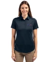 San Francisco 49ers Americana Cutter & Buck Prospect Eco Textured Stretch Recycled Womens Short Sleeve Polo Navy Blue Front Thumbnail Image