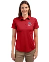 Baltimore Orioles Stars & Stripes Cutter & Buck Prospect Eco Textured Stretch Recycled Womens Short Sleeve Polo Cardinal Red Front Thumbnail Image