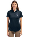 Colorado Rockies Stars & Stripes Cutter & Buck Prospect Eco Textured Stretch Recycled Womens Short Sleeve Polo Navy Blue Front Thumbnail Image