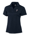 Pittsburgh Pirates Stars & Stripes Cutter & Buck Genre Textured Solid Womens Polo Navy Blue Mannequin Thumbnail Image