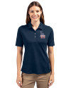Los Angeles Dodgers Stars & Stripes Cutter & Buck Virtue Eco Pique Recycled Womens Polo Navy Blue Front Thumbnail Image