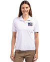 New York Giants Americana Cutter & Buck Virtue Eco Pique Recycled Womens Polo White Front Thumbnail Image