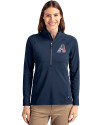 Arizona Diamondbacks Stars & Stripes Cutter & Buck Adapt Eco Knit Stretch Recycled Womens Half Zip Pullover Navy Blue Front Thumbnail Image