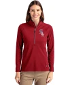 Chicago White Sox Stars & Stripes Cutter & Buck Adapt Eco Knit Stretch Recycled Womens Half Zip Pullover Cardinal Red Front Thumbnail Image