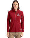 Baltimore Orioles Stars & Stripes Cutter & Buck Adapt Eco Knit Stretch Recycled Womens Half Zip Pullover Cardinal Red Front Thumbnail Image