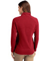 New England Patriots Americana Cutter & Buck Adapt Eco Knit Stretch Recycled Womens Half Zip Pullover Cardinal Red Back Thumbnail Image