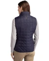Arizona Diamondbacks Stars & Stripes Cutter & Buck Rainier PrimaLoft® Womens Eco Insulated Full Zip Puffer Vest Dark Navy/Silver Back Thumbnail Image