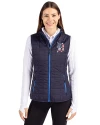 Detroit Tigers Stars & Stripes Cutter & Buck Rainier PrimaLoft® Womens Eco Insulated Full Zip Puffer Vest Dark Navy Front Thumbnail Image