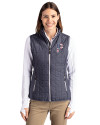 Pittsburgh Pirates Stars & Stripes Cutter & Buck Rainier PrimaLoft® Womens Eco Insulated Full Zip Puffer Vest Anthracite Melange Front Thumbnail Image