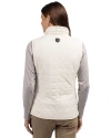 New York Yankees Stars & Stripes Cutter & Buck Rainier PrimaLoft® Womens Eco Insulated Full Zip Puffer Vest Coconut Back Thumbnail Image