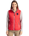 Minnesota Vikings Americana Cutter & Buck Rainier PrimaLoft® Womens Eco Insulated Full Zip Puffer Vest Red Front Thumbnail Image