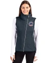 Chicago Cubs Stars & Stripes Cutter & Buck Mainsail Sweater Knit Womens Asymmetrical Vest Liberty Navy Heather Front Thumbnail Image