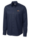 Pepperdine Waves Cutter & Buck Epic Easy Care Nailshead Mens Long Sleeve Dress Shirt Navy Blue Mannequin Thumbnail Image