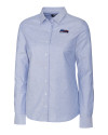 Seattle Seahawks Americana Cutter & Buck Stretch Oxford Womens Long Sleeve Dress Shirt Light Blue Mannequin Thumbnail Image