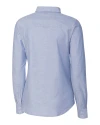 Texas Rangers Stars & Stripes Cutter & Buck Stretch Oxford Womens Long Sleeve Dress Shirt Light Blue Mannequin Back Thumbnail Image