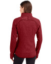 Athletics Stars And Stripes Cutter & Buck Mainsail Sweater-Knit Womens Full Zip Jacket Cardinal Red Heather Back Thumbnail Image