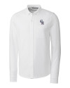 Colorado Rockies Stars & Stripes Cutter & Buck Advantage Tri-Blend Pique Long Sleeve Knitted Mens Button Down White Mannequin Thumbnail Image