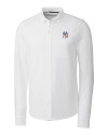 New York Yankees Stars & Stripes Cutter & Buck Advantage Tri-Blend Pique Long Sleeve Knitted Mens Button Down White Mannequin Thumbnail Image