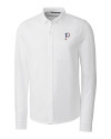 Pittsburgh Pirates Stars & Stripes Cutter & Buck Advantage Tri-Blend Pique Long Sleeve Knitted Mens Button Down White Mannequin Thumbnail Image