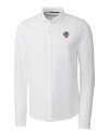Milwaukee Brewers Stars & Stripes Cutter & Buck Advantage Tri-Blend Pique Long Sleeve Knitted Mens Button Down White Mannequin Thumbnail Image