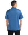 Milwaukee Brewers Stars & Stripes Cutter & Buck Pike Micro Floral Print Stretch Mens Polo Indigo Back Thumbnail Image