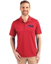 Seattle Seahawks Americana Cutter & Buck Prospect Eco Textured Stretch Recycled Mens Short Sleeve Polo Red Front Thumbnail Image