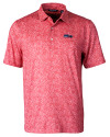 Seattle Seahawks Americana Cutter & Buck Pike Constellation Print Stretch Mens Polo Red Mannequin Thumbnail Image