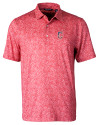 Cleveland Guardians Stars & Stripes Cutter & Buck Pike Constellation Print Stretch Mens Polo Red Mannequin Thumbnail Image