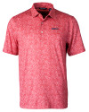 San Francisco 49ers Americana Cutter & Buck Pike Constellation Print Stretch Mens Polo Red Mannequin Thumbnail Image