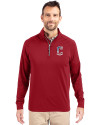 Cleveland Guardians Stars & Stripes Cutter & Buck Adapt Eco Knit Stretch Recycled Mens Quarter Zip Pullover Cardinal Red Front Thumbnail Image