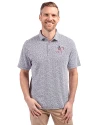 Athletics Stars And Stripes Cutter & Buck Virtue Eco Pique Botanical Print Recycled Mens Polo Navy Blue Front Thumbnail Image