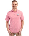 View image 4: Houston Astros Stars & Stripes Cutter & Buck Virtue Recycled Botanical Print Featherlight Pique Mens  Polo Red Front