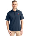 New York Giants Americana Cutter & Buck Virtue Eco Pique Recycled Mens Polo Navy Blue Front Thumbnail Image