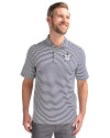 Houston Astros Stars & Stripes Cutter & Buck Virtue Eco Pique Stripe Recycled Mens Polo Navy Blue Front Thumbnail Image