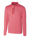Cincinnati Reds Stars & Stripes Cutter & Buck Stealth Heathered Quarter Zip Mens Pullover Cardinal Red Mannequin Thumbnail Image