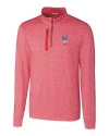 New York Mets Stars & Stripes Cutter & Buck Stealth Heathered Quarter Zip Mens Pullover Cardinal Red Mannequin Thumbnail Image