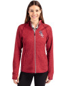 Chicago White Sox Stars & Stripes Cutter & Buck Mainsail Full Zip Hooded Womens Jacket Cardinal Red Heather Front Thumbnail Image