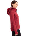 Miami Marlins Stars & Stripes Cutter & Buck Mainsail Full Zip Hooded Womens Jacket Cardinal Red Heather Side Thumbnail Image